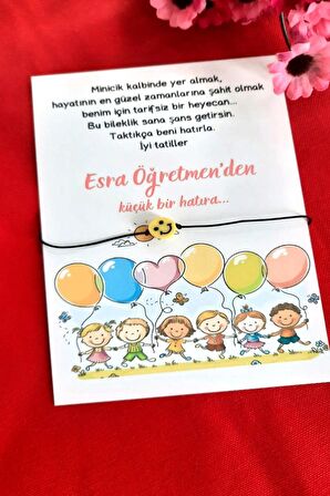 Çocuk Balon Konsept 40 Adet Kişiye Özel Kartlı Emoji Bileklik - Şans Bilekliği - Okul Hediyesi - Kar