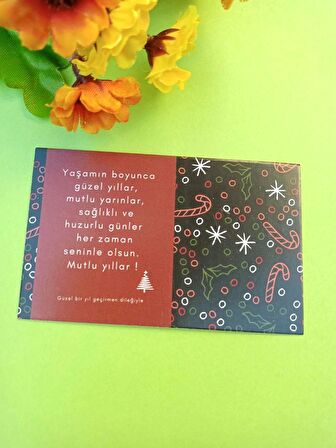  30 Adet Lux Kalın Kuşe Yılbaşı Tebrik Kartı - Mutlu Yıllar - Paketleme Kartı 8x5cm (M14)