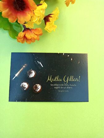  30 Adet Lux Kalın Kuşe Yılbaşı Tebrik Kartı - Mutlu Yıllar - Paketleme Kartı 8x5cm (M13)