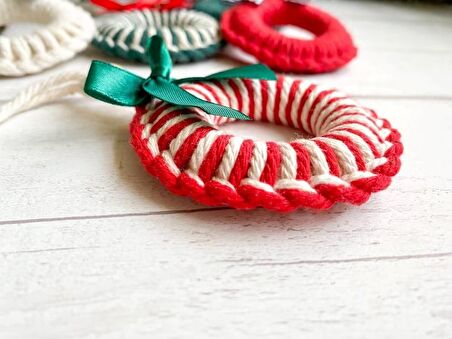 5 Adet Handmade Renkli Yılbaşı Ağaç Süsü - Yılbaşı Süsü - Christmas Decor