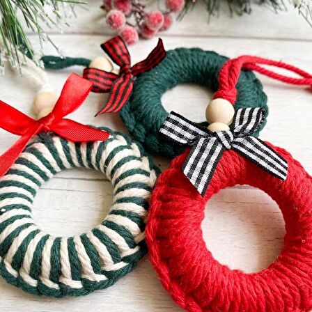 5 Adet Handmade Renkli Yılbaşı Ağaç Süsü - Yılbaşı Süsü - Christmas Decor