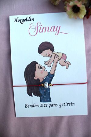 40 Adet Bebek Hediyelik Şans Bilekliği - Mevlid Hediyesi - Anne Bebek