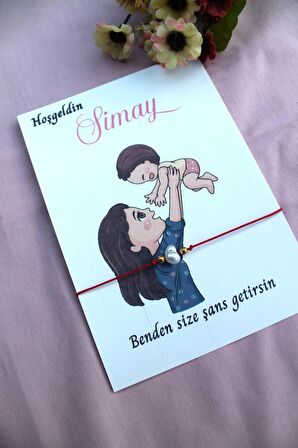 40 Adet Bebek Hediyelik Şans Bilekliği - Mevlid Hediyesi - Anne Bebek