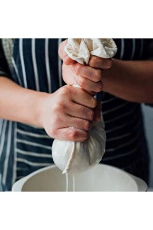 Bitkisel Süt Torbası Organik Yoğurt Süzme Kesesi Yıkanabilir Keten Kese Natural Tekstil Sütbezi