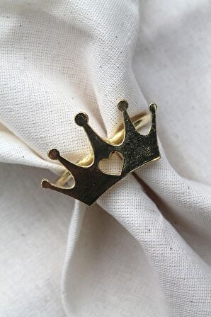 6 Adet Dekoratif Gold Queen Peçete Halkası - Napkin Ring