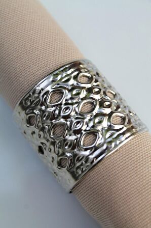 6 Adet Silver Venus Luxury Metal Peçete Halkası