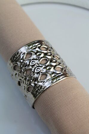 6 Adet Silver Venus Luxury Metal Peçete Halkası