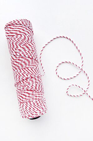Kırmızı Beyaz Paketleme İpi 15 Metre Baby Shower