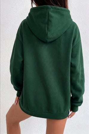 Unisex DesenKelebekk Baskılı Oversize Hoodie Kapüşonlu Sweatshirt