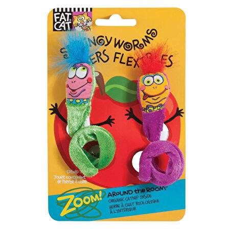 Fat Cat Springy Worms Kedi Otlu 2'li Peluş Kedi Oyuncağı
