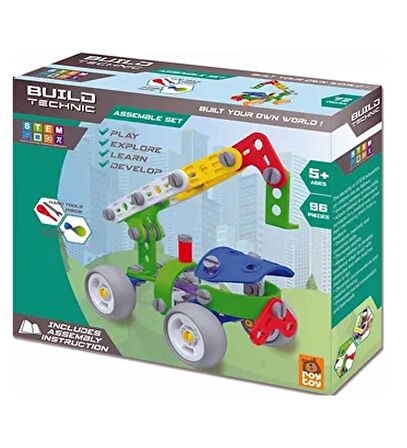 Build Technic Set, 96 Parça Tak-Sök Vinç Block Yapı Seti