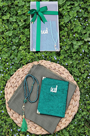 20 Adet Eşarplı Yasin Hediyelik Mevlid Seti Y201 Yeşil