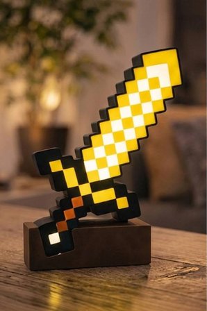 Minecraft Altın Kılıç Tasarımlı Dekoratif Aydınlatma (23x17cm)