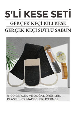 %100 Keçi Kılı Kese Seti - 5'li Kese Seti