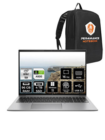 HP ZBook Firefly G11 U7 155H 96GB 4TB SSD RTX A500 16'' WUXGA W11H Mobil İş İstasyonu & PER4 ÇANTA