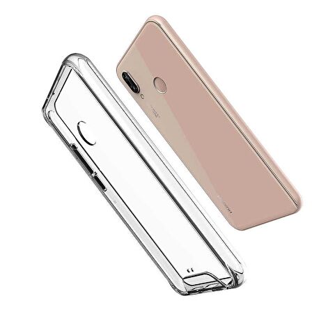 Gpack Huawei P20 Lite Kılıf Gard Şeffaf Sert Silikon Nano Glass