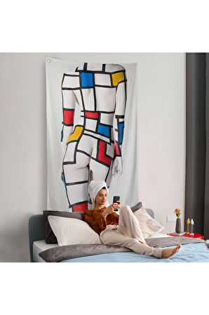 Renkli Soyut Kadın Duvar Örtüsü-7925
