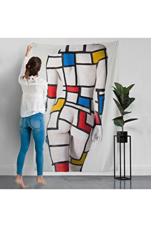 Renkli Soyut Kadın Duvar Örtüsü-7925