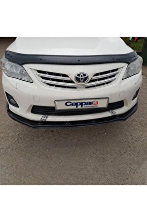 Toyota Corolla Ön Kaput Koruma Rüzgarlığı 3mm Akrilik (ABS) Parlak Siyah Deflektör 2008-2013