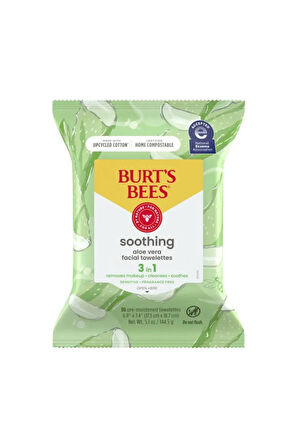 Burt's Bees Sensitive Facial Cleansing Towelettes with Aloe Vera (Makyaj Çıkarıcı Havlular ) 30 Adet 144.5gr