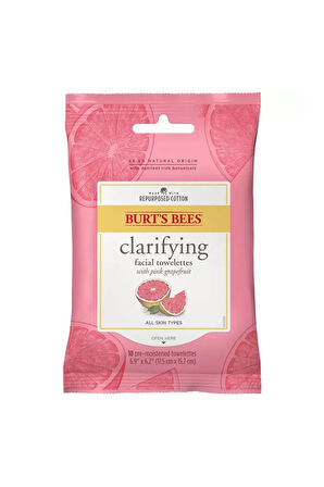 Burt's Bees Clarifying Temizleme, Makyaj Çıkarıcı Havlular ( Greyfurt) 30 Adet 144.5gr