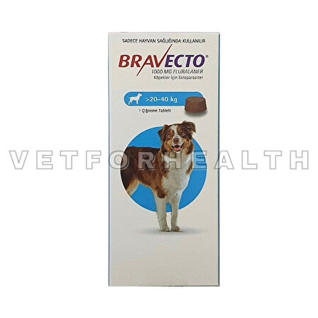 Bravecto 20 -40 kg Köpekler için Tablet SKT:2025