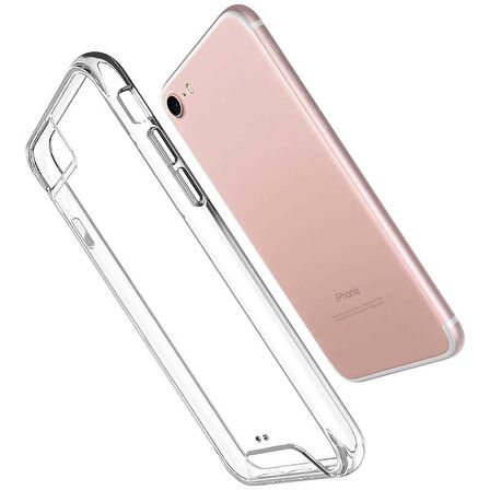 Gpack Apple iPhone 8 Kılıf Gard Nitro Şeffaf Sert SilikonNano Glass