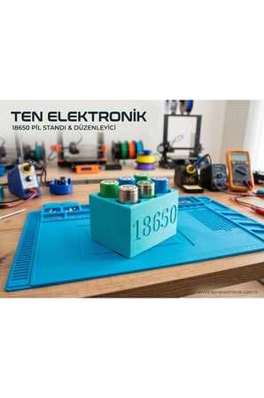 TEN Elektronik 18650 Pil Standı ve Düzenleyici - 6'lı Pil Yuvası (2x3)