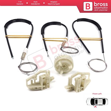 Renault Megane MK2 2002-2008 4/5 Kapı 8200325136 İçin Ön Sol Kapı Cam Kriko Tamir Seti