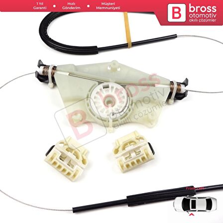 VW New Beetle C1 1C1 1997-2011 3-Kapı HB 1CM898655 İçin Elektrikli Ön Sol Kapı Cam Kriko Tamir Seti