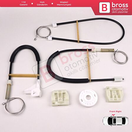 Ram ProMaster City 2015-2022 4-Kapı 68366053AA İçin Ön Sol Cam Kriko Tamir Seti