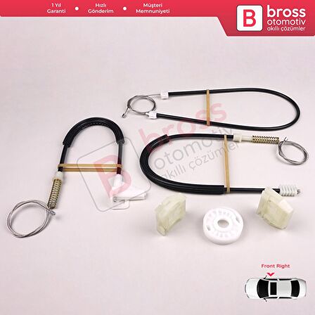 Ram ProMaster City 2015-2022 4-Kapı 68366053AA İçin Ön Sol Cam Kriko Tamir Seti