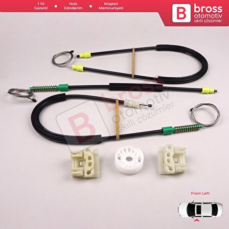 Peugeot 607 9D 9U 1999-2010 9222Q0 9650734880 İçin Ön Sağ Kapı Cam Kriko Tamir Seti 