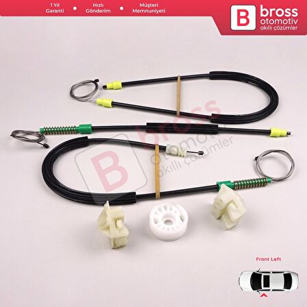 Peugeot 607 9D 9U 1999-2010 9222Q0 9650734880 İçin Ön Sağ Kapı Cam Kriko Tamir Seti 