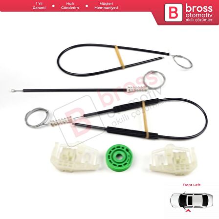 BMW 3 Serisi E46 Compact 2001-2005 2/3 Kapı 51338251352 İçin Elektrikli Sağ Cam Kriko Tamir Seti