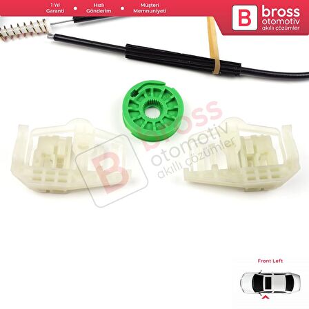 BMW 3 Serisi E46 Compact 2001-2005 2/3 Kapı 51338251352 İçin Elektrikli Sağ Cam Kriko Tamir Seti