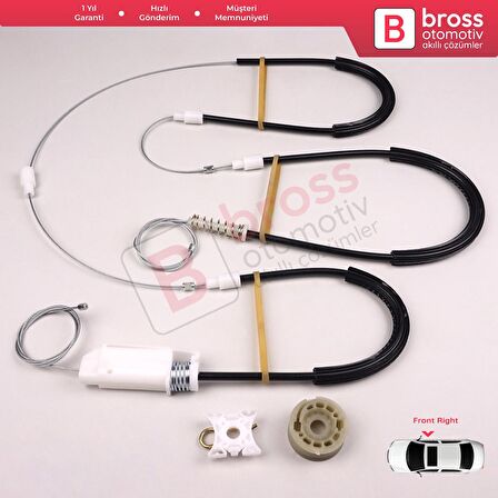 BMW 1 E87 2003-2012 5-Kapı Hatchback 51357138468 İçin Arka Sağ Cam Kriko Tamir Seti