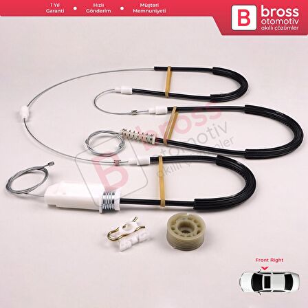 BMW 1 E87 2003-2012 5-Kapı Hatchback 51357138468 İçin Arka Sağ Cam Kriko Tamir Seti