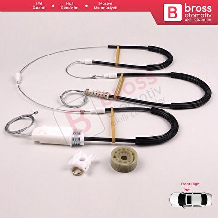 BMW 1 E87 2003-2012 5-Kapı Hatchback 51357138468 İçin Arka Sağ Cam Kriko Tamir Seti