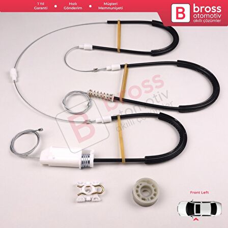 BMW 1 E87 2003-2012 5-Kapı Hatchback 51337138465 İçin Ön Sol Cam Kriko Tamir Seti