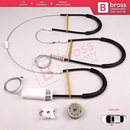 BMW 1 E87 2003-2012 5-Kapı Hatchback 51337138465 İçin Ön Sol Cam Kriko Tamir Seti