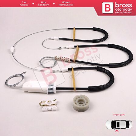 BMW 1 E87 2003-2012 5-Kapı Hatchback 51337138465 İçin Ön Sol Cam Kriko Tamir Seti