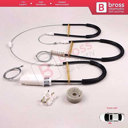 BMW 1 E87 2003-2012 5-Kapı Hatchback 51337138465 İçin Ön Sol Cam Kriko Tamir Seti