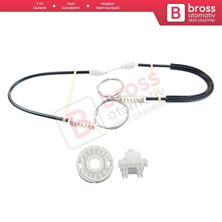 Renault Clio MK2 BB/CB 1998-2012 4/5 Kapı 7700842240 İçin Ön Sağ veya Sol Kapı Cam Kriko Tamir Seti