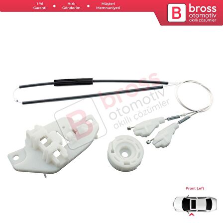 Hyundai Accent MK2 LC 2000-2006 4/5-Kapı 8240325010 İçin Ön Sol Kapı Cam Kriko Tamir Seti