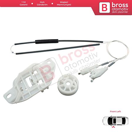 Hyundai Accent MK2 LC 2000-2006 4/5-Kapı 8240325010 İçin Ön Sol Kapı Cam Kriko Tamir Seti