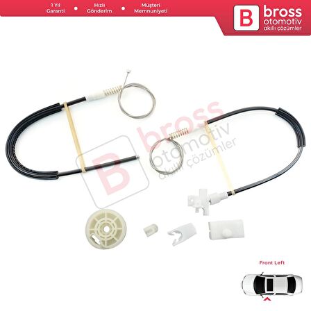 Renault Megane MK1 X64 1996-2003 4/5 Kapı 7700834347 İçin Ön Sol Kapı Cam Kriko Tamir Seti