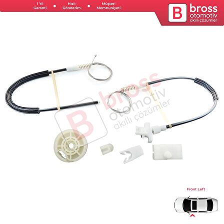 Renault Megane MK1 X64 1996-2003 4/5 Kapı 7700834347 İçin Ön Sol Kapı Cam Kriko Tamir Seti