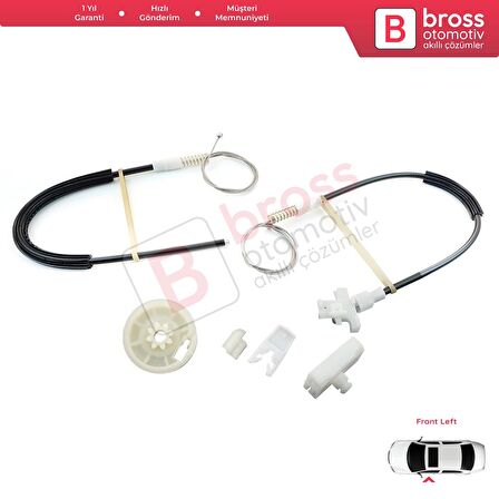 Renault Megane MK1 X64 1996-2003 4/5 Kapı 7700834347 İçin Ön Sol Kapı Cam Kriko Tamir Seti