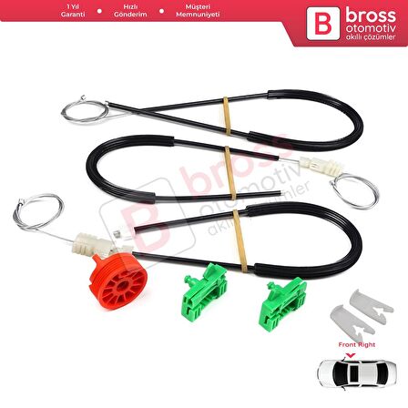 Renault Laguna MK2 X74  BG0/1 KG0/1 2001-2008 8200000938 İçin Ön Sağ Kapı Cam Kriko Tamir Seti